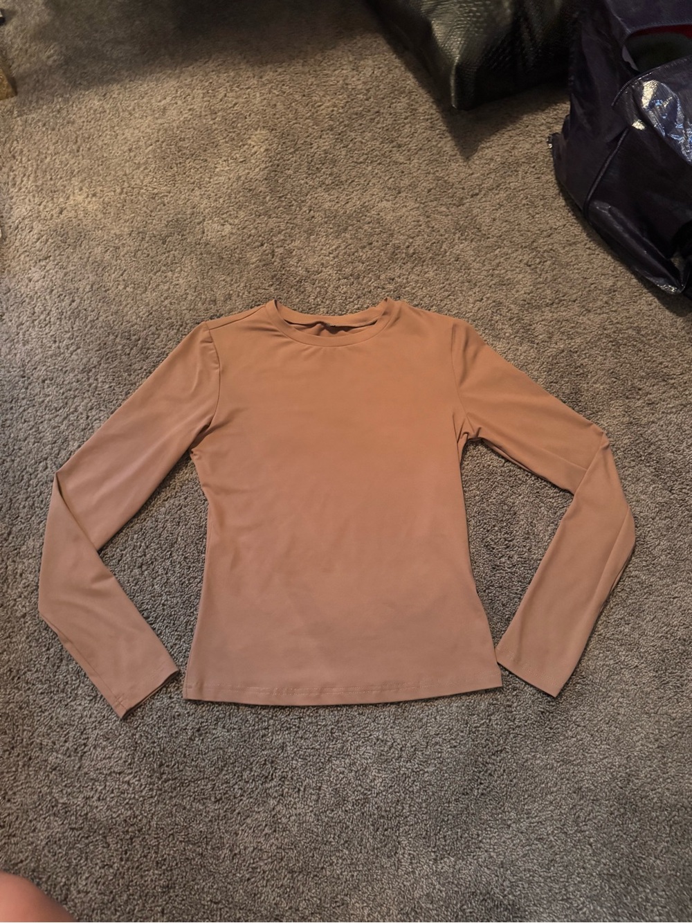 Amazon Women's Long-Sleeve Crewneck Top - Camel Brown